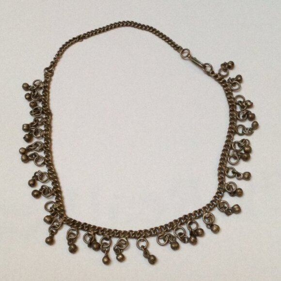 Unbranded Jewelry - Choker With Dainty Little Balls Necklace Length 16.5 Inches Statement Fringe